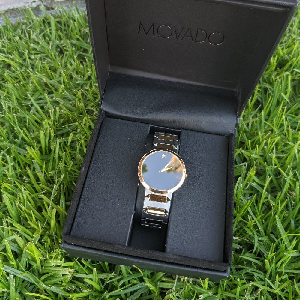 Movado Temo Gold Black Dial Men's Watch